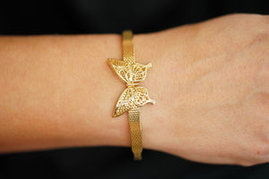 14k Golden Butterfly Bangle Bracelet
