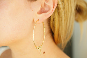 14k Thin Hoops with Lock