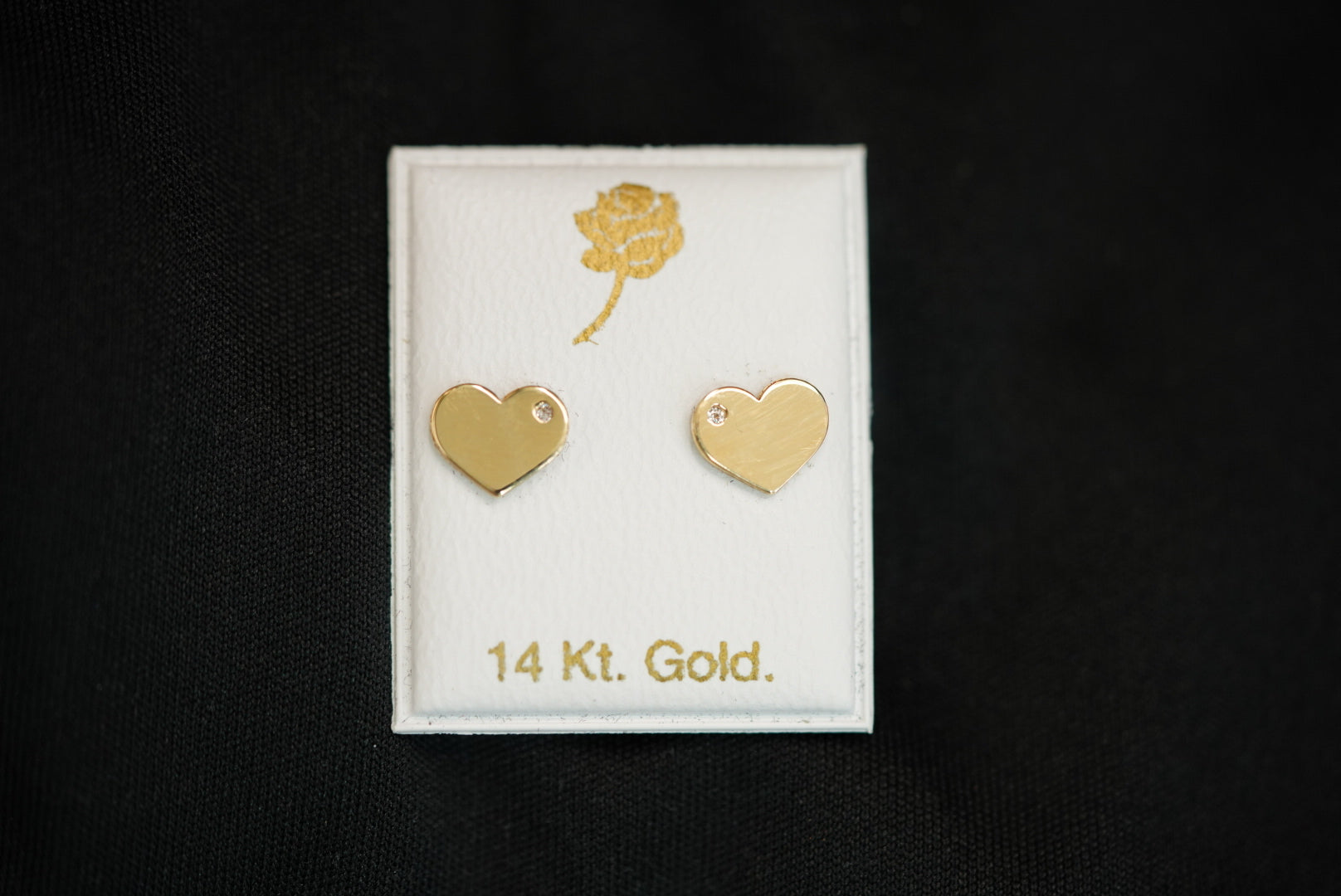 14k Plane Heart with one Crystal