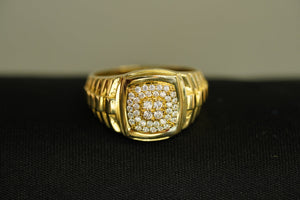 14k Double Square Crystal Ring