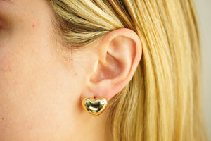 14k Heart Clip Earrings