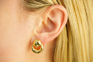 14k Circle Ball Clip Earrings