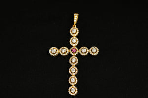 10k Cross with Crystals