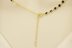 14k Black Stones Necklace