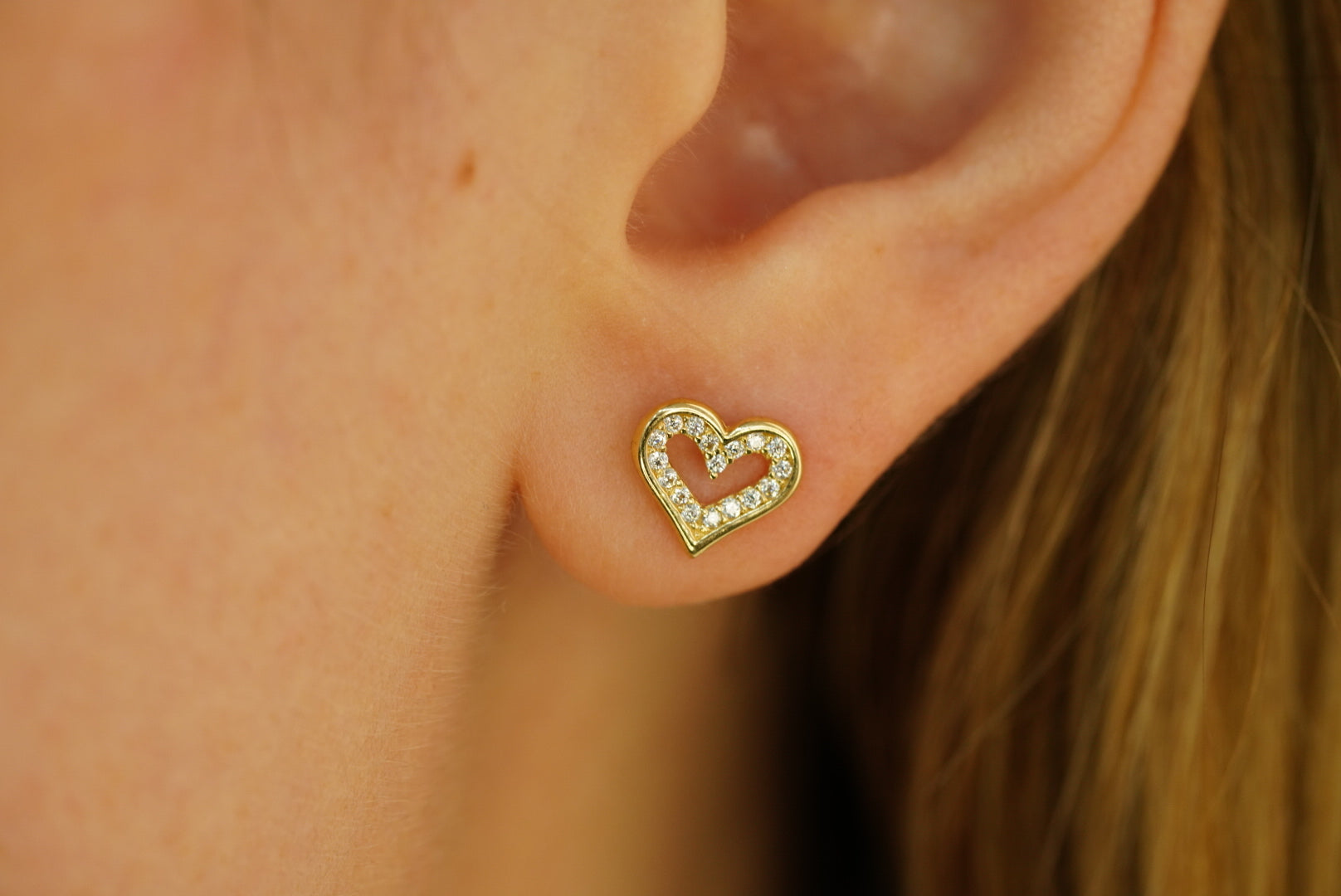 14k Heart Necklace and FREE Earring