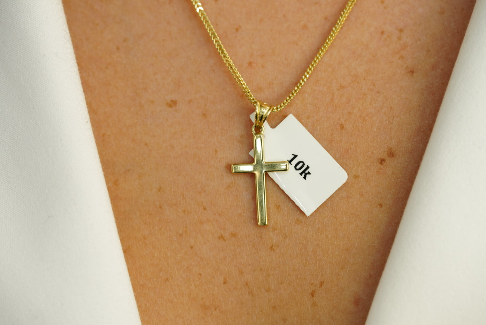 10k Cross Necklace and FREE Earring