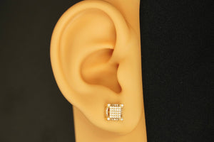 10k Moisanite Dimensional Square Earring