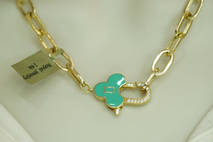 14k Aqua Lock Necklace