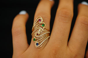 14k Ring with Color Stones