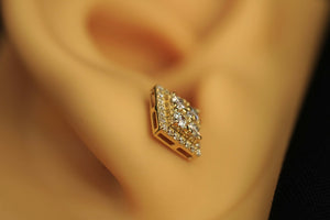 10k Moisanite Square Crystals Earring