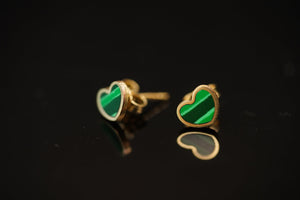 14k Green Heart Stud Earring
