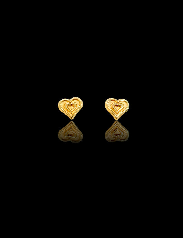 14k Double Heart from Within Earring