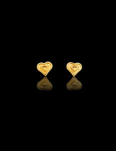 14k Double Heart from Within Earring