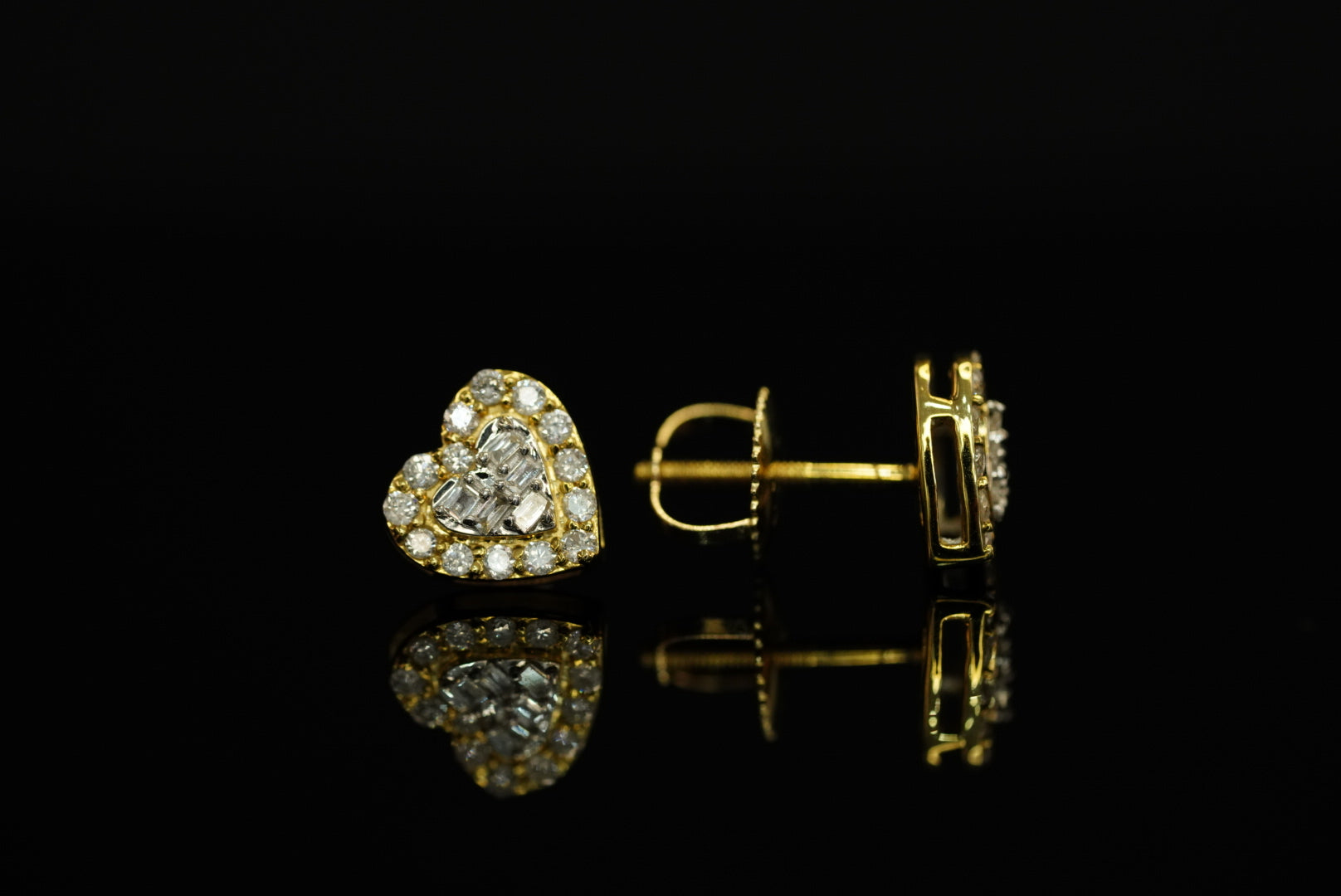 14k Diamond Heart Earrings