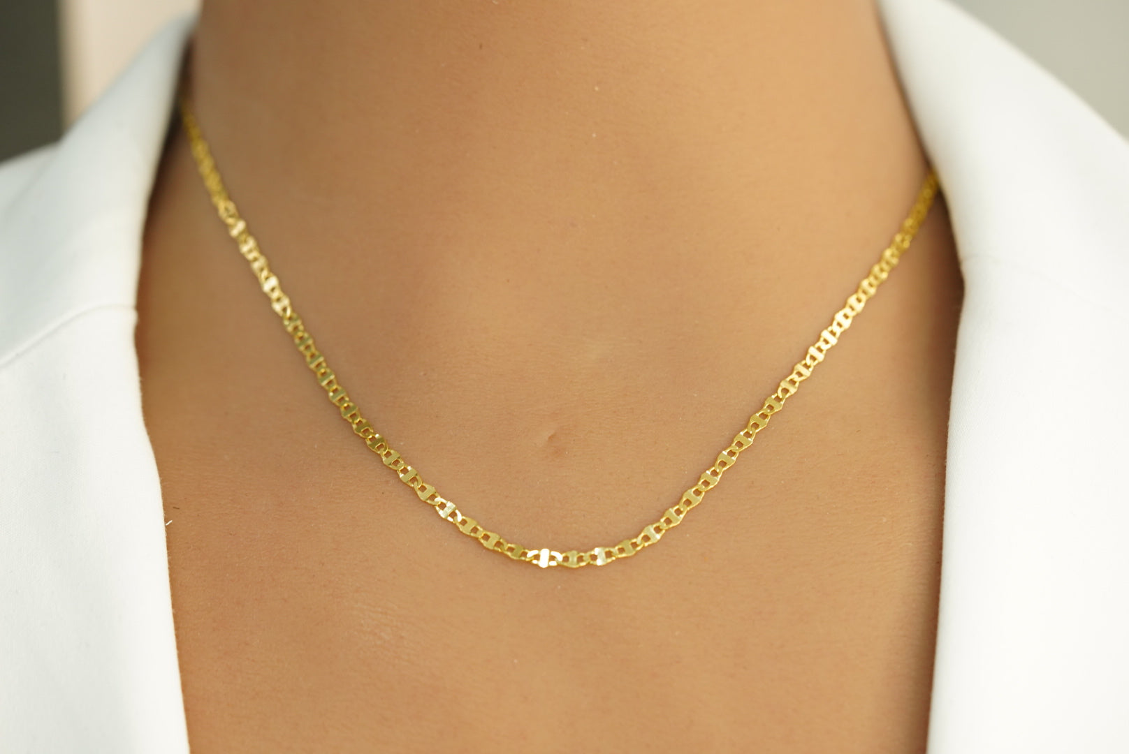 18k Abstract Chain with Cross Pendat