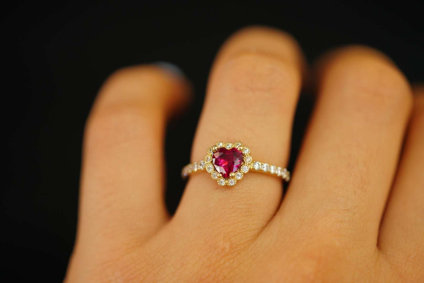 10k Color Heart Ring