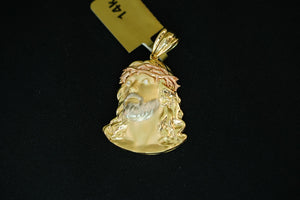 14k 3 Golds Chain with Jesus Christ Pendant
