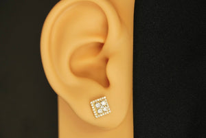 10k Moisanite Square Crystals Earring