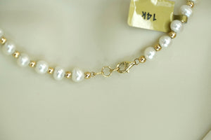 14k Pearls Heart Necklace