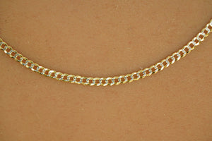 10k 2.6mm Two Gold Open Cuban Link Chain