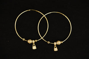14k Thin Hoops with Lock