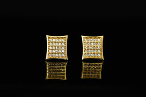 14k Rectangle with Pointed Tips Earring