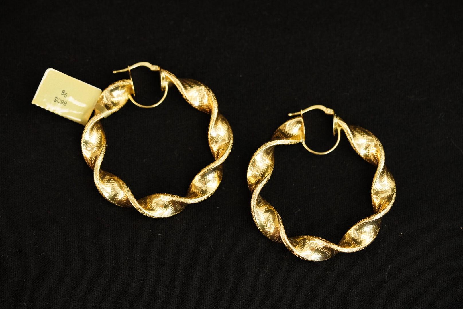 14k Abstract Curved Hoops