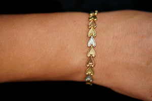 14k Hearts Three Gold Bracelet
