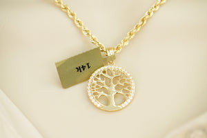 14k Tree of Life Set Necklace & Earrings