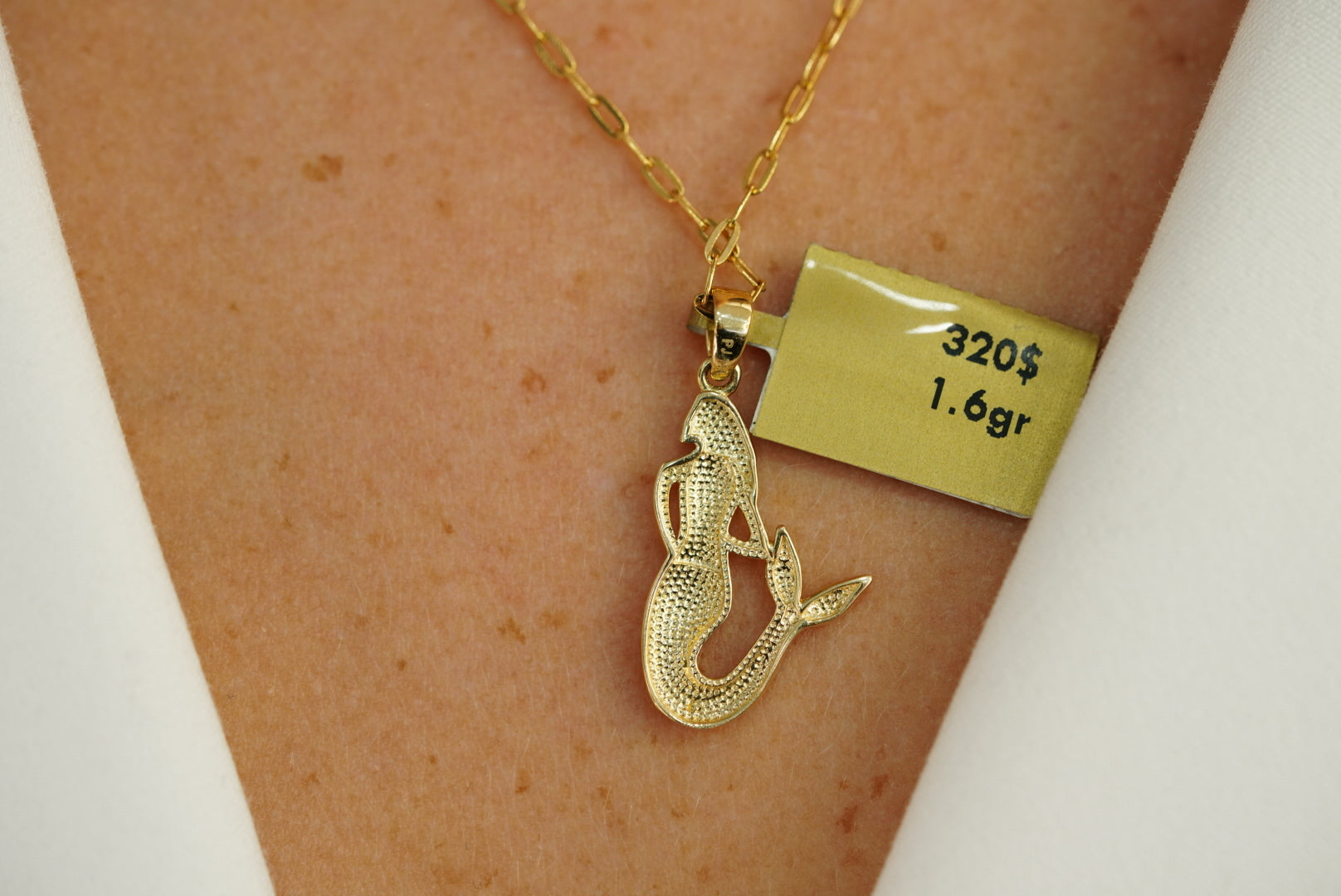 14k Mermaid Necklace and FREE Earring