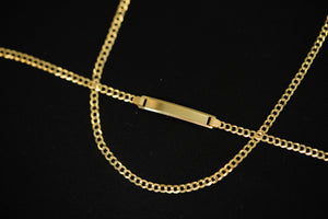 14k Set Solid Chain and ID Bracelet