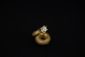 14k Crystal Ring Charm
