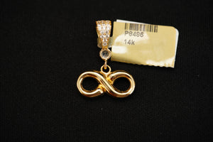 14k Infinity with Crystals Decoration Pendant