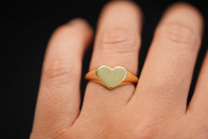 14k Flat Heart Ring
