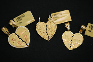 14k  Love You Two Pendant with One Intation
