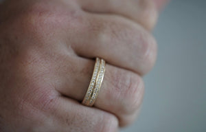 14k Trío de anillos completo de piedras - Italy Gold
