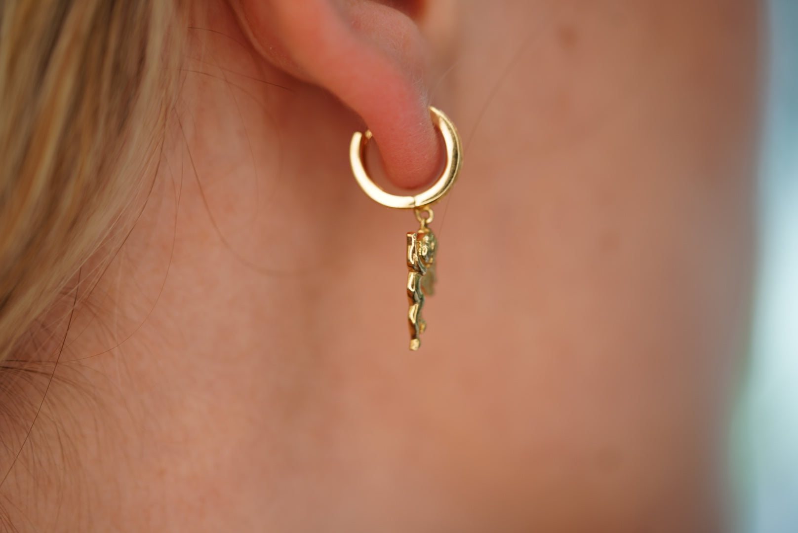 14KT Crystal Angel Earring