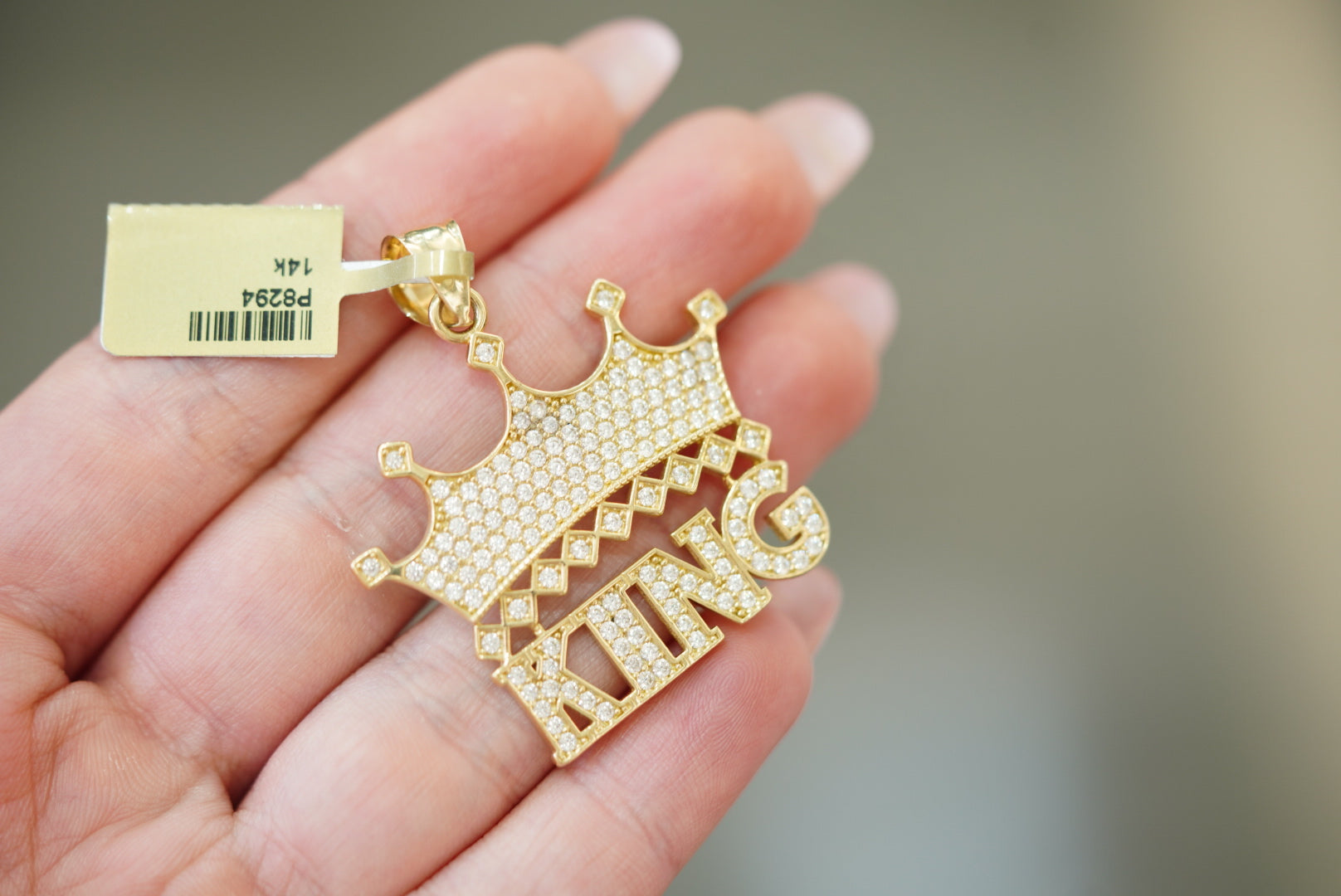 14k King with Crown Pendant