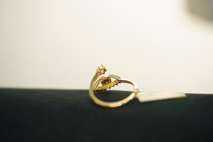 14k Eye with Crystal Ring