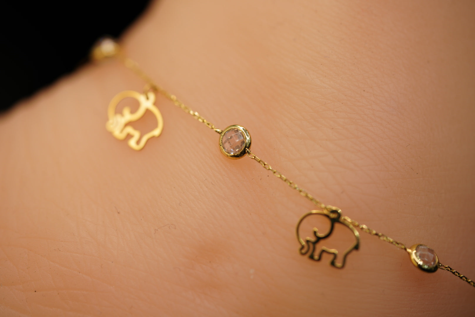 10KT Charms with Crystal Anklet