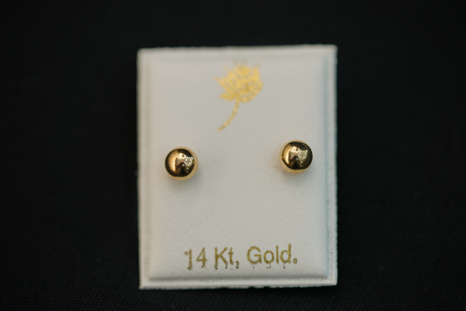 14k Small Golden Ball Earring
