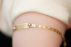18k Circle Ball with Yellow and White Gold ID Bracelet