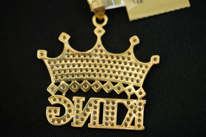 14k King with Crown Pendant