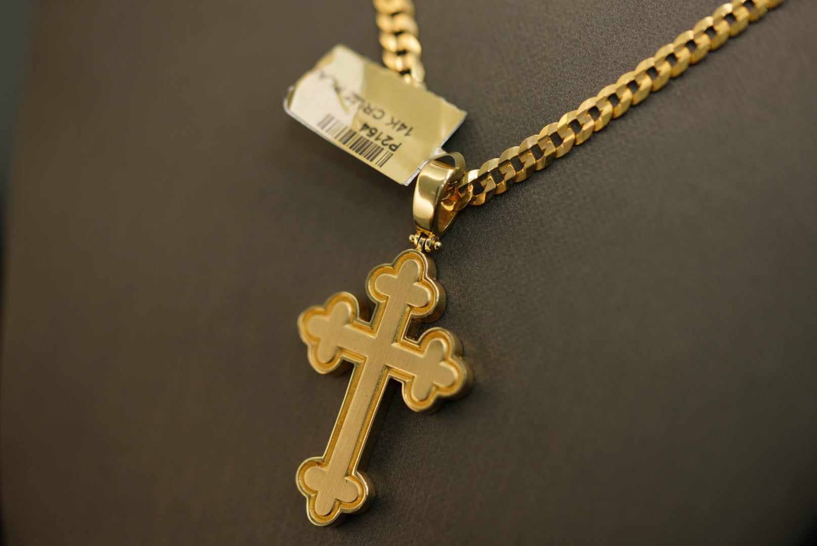 14KT Antique Style Outlined Cross Pendant