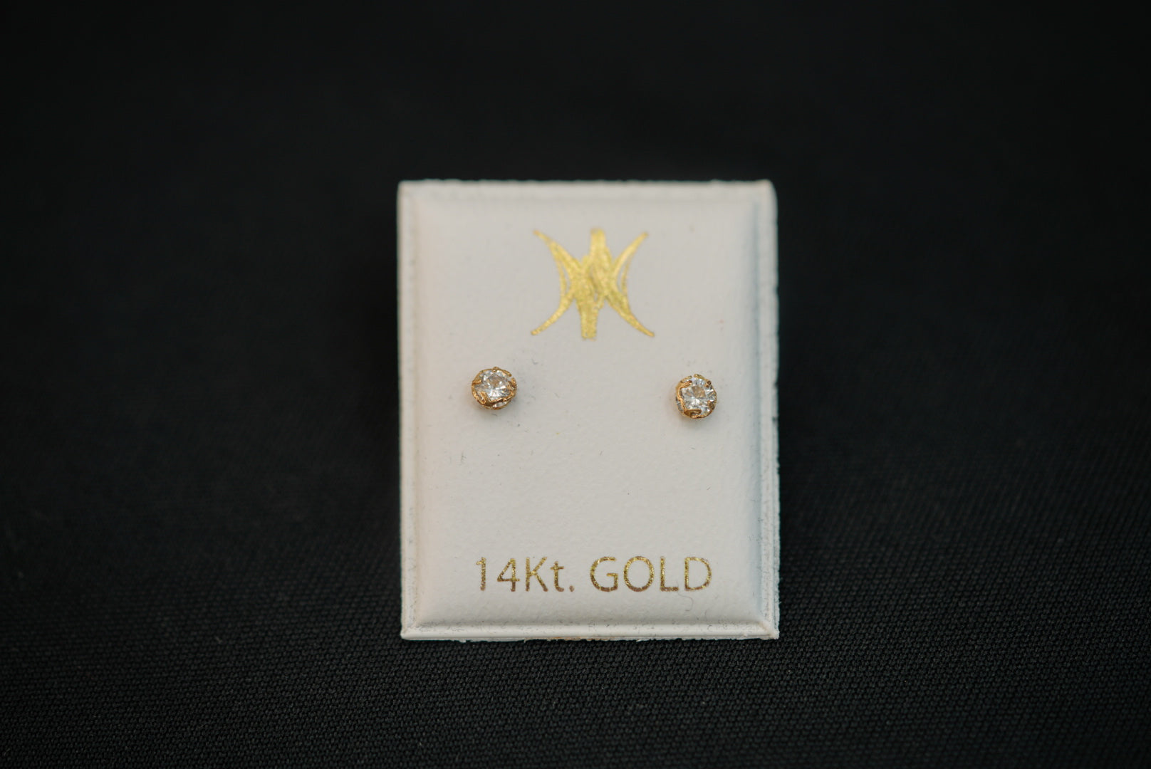 14KT Small Crystal Earrings