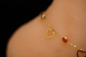 10KT Charms with Crystal Anklet