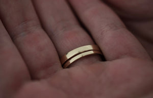 10k Duo de anillo linea de piedras - Italy Gold