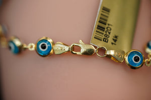 14k Blue Eye ID Bracelet