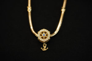 14k Rubber with Anchor Charm