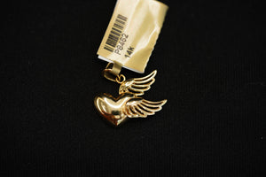 14k Heart with Wings Pendant